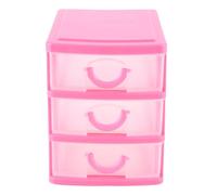 Cpolebev Mini Caja de Almacenamiento de Plástico Tipo Cajón Translúcido (Rosa Rojo 3)