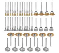 Cpolebev Mini Cepillo de Alambre de 44 Piezas, Juego de Cepillos de Alambre de Acero y LatóN, VáStago de 1/8 Pulgadas (3Mm) para Herramientas Rotativas Power, Herramientas de Pulido
