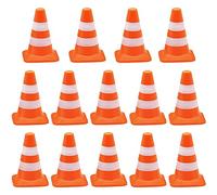 Cpolebev Mini Cono Triangular de 14 Piezas, Mini Cono de Seguridad de SimulacióN SeñAles de Estacionamiento en Carretera ObstáCulo, SeñAles PequeñAs