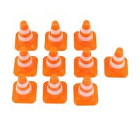 Cpolebev Mini Conos de TráFico 10 Uds. Conos de Carretera en Miniatura Conos de ConstruccióN Conos de TráFico para NiñOs SeñAles de TráFico Juguetes