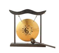 Cpolebev Mini Escritorio Gong Mesa CarillóN de Viento Instrumento de PercusióN Platillos Gongs con Mazo para DecoracióN del Hogar Regalo de InauguracióN-D