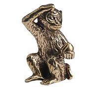 Cpolebev Mini Estatua de Mono de Bronce, Accesorios de Paisaje de Estatua de Mono, Mesa de Té, Escritorio Antiguo PequeñO ArtíCulo de Bronce