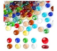 Cpolebev Mini Gemas de Vidrio, Piedras de Mancala de Colores Mezclados, Cuentas de MáRmol de Fondo Plano para Arte del Hogar, Relleno de JarróN Artesanal