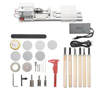 Cpolebev Mini MáQuina de Torno DIY, Torno de Madera para CarpinteríA, Fresadora, Cuentas de Pulido, Juego de Herramientas Rotativas, Enchufe de la UE