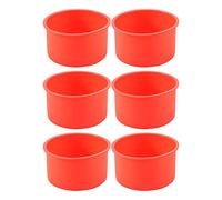 Cpolebev Mini Moldes de Silicona para Pasteles,Bandeja para Hornear Redonda de 4 Pulgadas, Molde para Hornear de Silicona Antiadherente, Bandeja para Hornear, Reutilizable, Rojo, Juego de 6