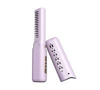 Cpolebev Mini Plancha de Pelo Profesional, Peine Caliente EléCtrico de Calentamiento RáPido, Plancha PortáTil InaláMbrica Multifuncional-A