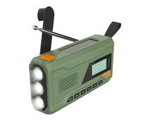 Cpolebev Mini Radio con Manivela Bluetooth +//FM Radio de Emergencia con Energía Solar de 4500 MAh con Linterna LED, Alarma SOS
