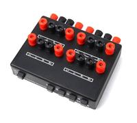 Cpolebev Mini Selector de Audio EstéReo 2 en 4 Salidas, Amplificador, Caja Conmutadora, Divisor de Altavoz SP-24B, Caja Selectora de Altavoz