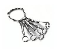 Cpolebev Moda Personalidad Punk Esqueleto Mano Hueso VersáTil Anillo de Cinco Dedos Pulsera Ajustable Cadena en