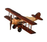 Cpolebev Modelo de AvióN de Madera Artesanal Retro, Modelo de Biplano Vintage, DecoracióN de Escritorio, Accesorios para Fotos, Recuerdo Coleccionable