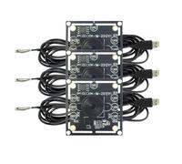Cpolebev Módulo de Cámara de 100 Grados, 3 Piezas, 1 MP, OV9732, 1280 X 720, Controlador USB Gratuito, Enfoque Manual, con Cable de 2 Metros para WinXP/7/8/10