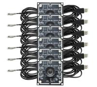 Cpolebev Módulo de Cámara de 100 Grados de 6 Piezas, 1 MP, OV9732, 1280 X 720, Controlador USB Gratuito, Enfoque Manual, con Cable de 3 Metros para WinXP/7/8/10