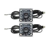 Cpolebev Módulo de Cámara de 2 Piezas de 100 Grados, 1 MP, OV9732, 1280 X 720, Controlador USB Gratuito, Enfoque Manual, con Cable de 2 Metros para WinXP/7/8/10