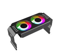 Cpolebev MóDulo de Memoria RAM de Computadora Enfriador PC DDR4 DDR5 Overlock Doble ARGB Sync Ventiladores PWM Radiador de Enfriamiento RGB de Aluminio (A)