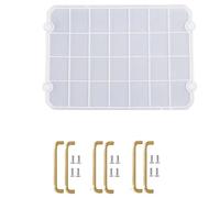 Cpolebev Molde de Bandeja con Asas Doradas, Molde de Bandeja Rectangular de Silicona para Resina, Molde de Resina de Bandeja, Molde de FundicióN de Resina Epoxi