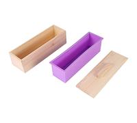 Cpolebev Molde de Jabón de Madera Rectangular con Cubierta de Forro de Silicona Herramienta de Molde de Jabón de Pan Molde de La Vela del Jabón DIY 1200G Herramienta para Hacer Molde