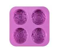 Cpolebev Moldes de Silicona para JabóN de Flores, Molde de JabóN Casero, Muffin, PudíN, Gelatina, y Tarta de Queso (1 Pieza)