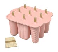 Cpolebev Moldes de Silicona para Paletas de 9 Agujeros, Máquina para Hacer Hielo de Fácil Liberación con 50 Palitos de D