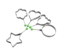 Cpolebev Moldes para Huevos, Molde para Hacer Tortitas con Manejar para NiñOs, Molde Antiadherente para SartéN 5Pcs