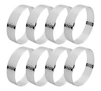 Cpolebev Moldes para Tartaleta de Acero Inoxidable de 8 Uds., 8Cm, Postre FrancéS, Mousse, Pastel de Frutas, Anillo para Tarta, Molde para Pastel Quiche