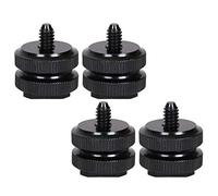 Cpolebev Montaje De La Zapata Caliente De Camara A Adaptador De Tornillo De Tripode 1/4 Pulgada-20， Montaje De Zapata De Flash para Equipo De Camara Reflex Digital (Paquete De 4)