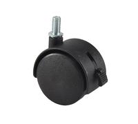 Cpolebev Mueble Giratorio con Ruedas de Bloqueo VáStago de Tornillo de 8 Mm Rueda de 2 Pulgadas de DiáMetro Negro
