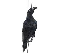 Cpolebev Muerto Colgante Realista SeñUelo Emplumado Negro Extra Grande de TamañO Natural