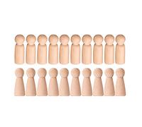 Cpolebev MuñEca de Clavija de Madera Personas de Madera Inacabadas Cuerpos en Lisos MuñEcas de para DIY Craft Pack de 20