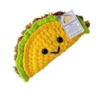 Cpolebev Muñeco de Ganchillo Pequeño Apoyo Emocional Crochet Mini Taco Muñeco de Ganchillo Taco Peluche Animar Juguete Muñeca de Punto