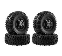 Cpolebev Negro para 1/12 MN82 LC79 MN78 Naughty Dragon Control Remoto Accesorios de Coche Ruedas y Neumáticos Mejorados de Metal