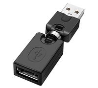 Cpolebev Negro USB 2.0 Macho a USB Hembra Adaptador de Extension de Angulo de rotacion de 360 Grados