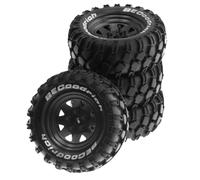 Cpolebev NeumáTicos de Rueda Beadlock de Metal de 1,9 Pulgadas para Coche Trepador de Control Remoto 1:10 Axial SCX10 90046 TRX4 Redcat GEN8, Negro
