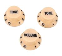 Cpolebev Nueva Cream Dark Font 1 Volumeand 2 Tone Guitar Control Knobs para