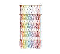 Cpolebev Organizador para Colgar en la Pared, Red para Juguetes de Animales de Peluche, Hamaca, Guardería, Almacenamiento de Juguetes de Peluche, Macramé Bohemio, Multicolor