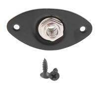 Cpolebev Oval Guitarra Dentada Jack Plate30 Oval Placa De Guitarra Y ZÓCalo De Guitarra Dentada Negro De Alta Calidad, 1 Paquete
