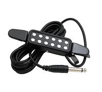 Cpolebev P-102 Guitarra AcúStica de 12 Orificios de Orificio de Sonido Transductor MagnéTico Partes y Accesorios de Guitarra Negro