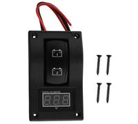 Cpolebev Panel de prueba de bateria doble LED 12-24V Interruptor basculante Voltimetro nautico para barcos 4P NCENDIDO-APAGADO-ENCENDIDO