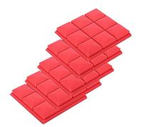 Cpolebev Paneles de Espuma AcúStica, Paquete de 5, 30 X 30 X 5 Cm, Baldosas de CuñA de Estudio Tipo, Paneles de Sonido, Paneles de Espuma una Prueba de Sonido, Rojo