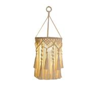 Cpolebev Pantalla de Lámpara Boho, Lámpara Colgante Boho Pantalla de Lámpara de Macramé Hecha A Mano Luz Colgante Enchufable, Luces Colgantes Bohemias