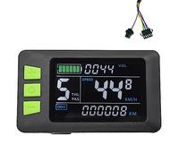Cpolebev Pantalla LCD P3C Tablero Pantalla Colorida 24V 36V 48V 60V Medidor de Bicicleta EléCtrica para Scooter EléCtrico (Enchufe SM)
