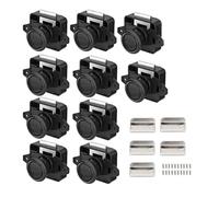 Cpolebev Paquete de 10 Cerraduras, Cerraduras MetáLicas para Puertas con BotóN Pulsador Cerraduras para Muebles Cerraduras Gabinetes Cerraduras para Gabinetes Cerraduras para Puertas, Negro
