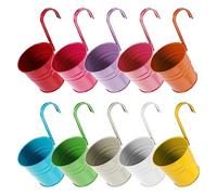 Cpolebev Paquete de 10 Macetas Colgantes de 13 Cm, Maceta para BalcóN, Maceta con Miniherramienta, Maceta Colgante para BalcóN, Macetas de JardíN, Maceta de Pared
