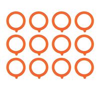 Cpolebev Paquete de 12 Juntas de Silicona de Repuesto, Anillos de Goma HerméTicos para Tapas de Tarros, Silicona para Enlatar una Prueba de Fugas, Naranja