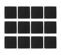 Cpolebev Paquete de 12 Paneles AcúSticos Autoadhesivos, Paneles de Espuma una Prueba de Sonido, Paneles de Pared Insonorizados de Alta Densidad para el Hogar (Negro)