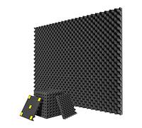 Cpolebev Paquete de 12 Tableros de Espuma AcúStica, 1 Pulgada X 12 Pulgadas X 12 Pulgadas, Espuma AcúStica Retardante de Alta Densidad, Tablero AcúStico de RecuperacióN RáPida, Negro