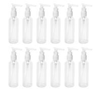 Cpolebev Paquete de 12 Transparentes de Viaje de 3.4 Oz / 100 Ml, Botella Dispensadora de LocióN para Agua, Aceite de Masaje, Champú