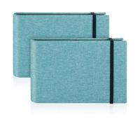 Cpolebev Paquete de 2 Álbumes de Fotos Pequeños, Álbumes de Fotos de 6 X 4, 200 Fotos, Mini Álbum de Fotos con Tapa, Cubierta Portátil, Memoria Azul