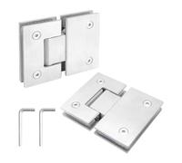 Cpolebev Paquete de 2 Bisagras para Puerta de Ducha de Vidrio Sin de 180 Grados, Bisagras para Puerta de Ducha de NíQuel Cepillado, Acero Inoxidable 304 Resistente