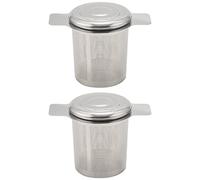 Cpolebev Paquete de 2 Filtros de Té de Hojas Sueltas, Filtros de Cesta de Té de Acero Inoxidable Colador de Té Dejar en Remojo para Colgar en Teteras