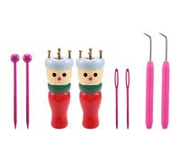 Cpolebev Paquete de 2 Herramientas de Tejer FrancéS, Juego de MuñEcas de Tejer de Madera, Carrete de MuñEca de Tejer, Juguete de Telar de Tejer para Hacer Pulseras, Etc.